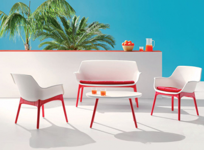 Комплект пластиковой мебели BiRattan Luxor Lounge Set пластик красный Фото 2