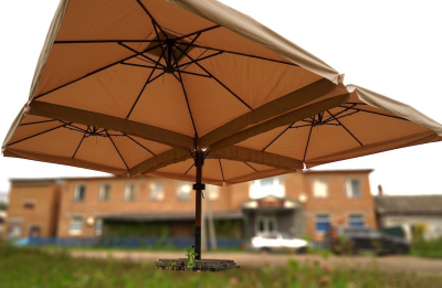 Зонт профессиональный KUPAVNA Четырехкупольный лиственница, металл, ткань оксфорд Фото 1