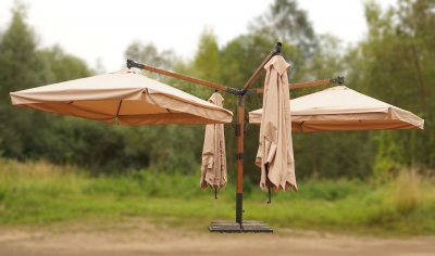 Зонт профессиональный KUPAVNA Четырехкупольный лиственница, металл, ткань оксфорд Фото 14