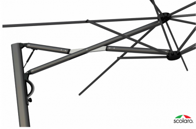 Зонт профессиональный 3.5х3.5 м Scolaro Astro Carbon алюминий, акрил графит, слоновая кость Фото 9