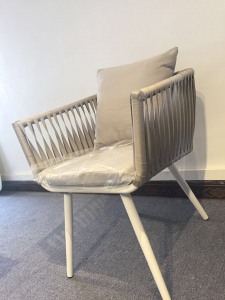 Кресло плетеное с подушкой Tagliamento Bitta алюминий, акрил серый, тортора Фото 1