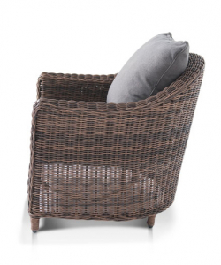 Кресло плетеное 4SIS Кон Панна алюминий, искусственный ротанг, ткань коричневый Фото 4