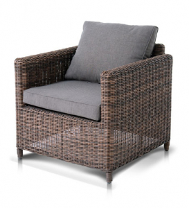 Кресло плетеное 4SIS Макиато алюминий, искусственный ротанг, ткань коричневый Фото 3
