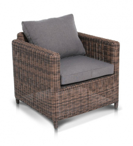 Кресло плетеное 4SIS Макиато алюминий, искусственный ротанг, ткань коричневый Фото 2