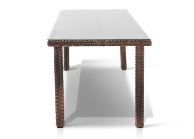 Стол плетеный со стеклом 4SIS Макиато алюминий, искусственный ротанг, закаленное стекло коричневый Фото 4