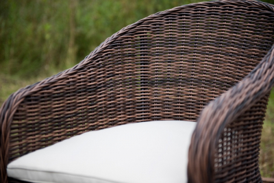 Кресло плетеное 4SIS Равенна алюминий, искусственный ротанг, ткань темно-коричневый Фото 3