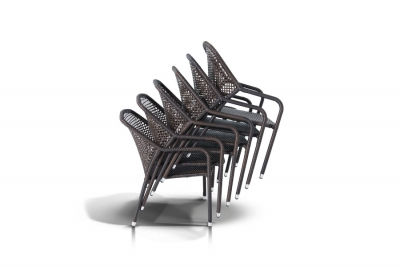 Кресло плетеное 4SIS Романо алюминий, искусственный ротанг коричневый Фото 4