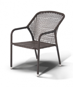 Кресло плетеное 4SIS Романо алюминий, искусственный ротанг коричневый Фото 1