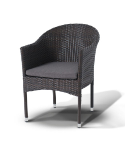 Кресло плетеное 4SIS Фраппе алюминий, искусственный ротанг, ткань коричневый Фото 2