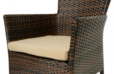 Кресло плетеное с подушкой JOYGARDEN Aroma алюминий, искусственный ротанг темно-коричневый Фото 3