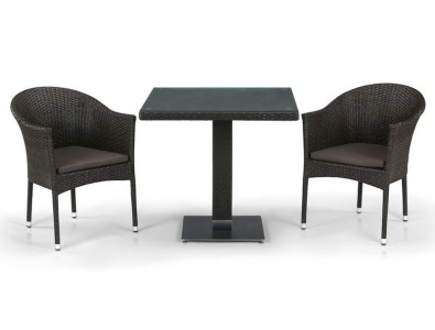 Комплект плетеной мебели Afina T605SWT/Y350BW51-W53 Brown 2Pcs искусственный ротанг, сталь коричневый Фото 1