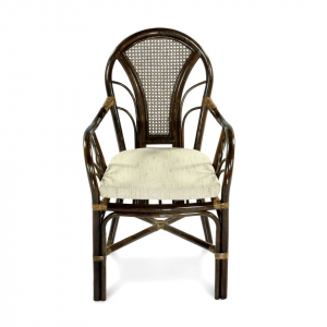 Кресло плетеное с подушкой Ecodesign Larisa натуральный ротанг, рогожка темно-коричневый Фото 2