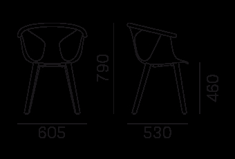 Кресло пластиковое PEDRALI Fox сталь, ясень, стеклопластик беленый ясень, белый Фото 5