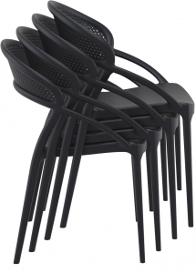 Кресло пластиковое Siesta Contract Sunset стеклопластик черный Фото 9