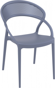 Кресло пластиковое Siesta Contract Sunset стеклопластик темно-серый Фото 1