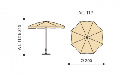 Зонт садовый с поворотной рамой Maffei Novara сталь, полиэстер синий Фото 6