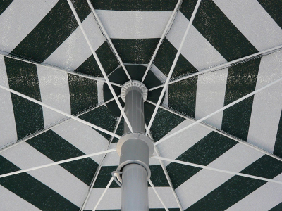 Зонт пляжный с поворотной рамой Maffei Venezia сталь, хлопок белый, зеленый Фото 3