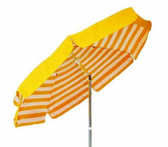 Зонт пляжный с поворотной рамой Maffei Venezia сталь, хлопок белый, желтый Фото 3