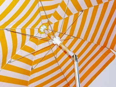 Зонт пляжный с поворотной рамой Maffei Venezia сталь, хлопок белый, желтый Фото 4