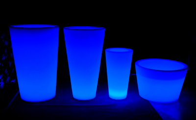 Кашпо пластиковое светящееся LED Cone полиэтилен RGB Фото 16