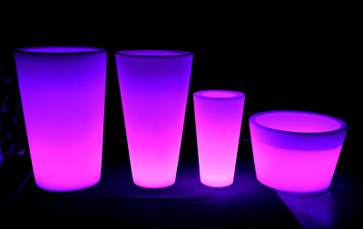 Кашпо пластиковое светящееся LED Cone полиэтилен RGB Фото 18