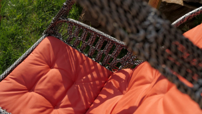 Подвесное кресло-качели Besta Fiesta Инка полиамидная нить серебристо-черный, оранжевый Фото 6