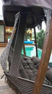 Кресло подвесное с каркасом с крышей Besta Fiesta Сеара Каравелла полиамидная нить коричневый Фото 9