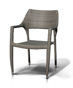 Кресло плетеное с подушками 4SIS Альба алюминий, искусственный ротанг серо-коричневый Фото 1