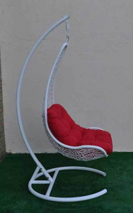 Кресло плетеное подвесное Ротанг Плюс Грация сталь, искусственный ротанг белый Фото 6