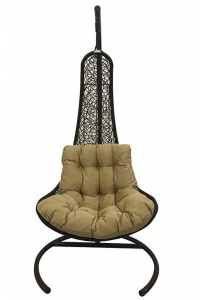 Кресло плетеное подвесное Ротанг Плюс Грация сталь, искусственный ротанг коричневый Фото 3