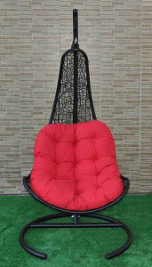 Кресло плетеное подвесное Ротанг Плюс Грация сталь, искусственный ротанг черный Фото 1