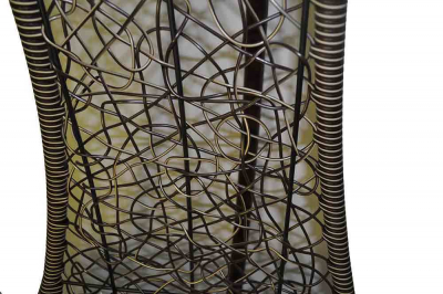 Кресло плетеное подвесное Ротанг Плюс Изи сталь, искусственный ротанг черный Фото 9