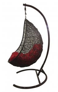 Кресло плетеное подвесное Ротанг Плюс Изи сталь, искусственный ротанг коричневый Фото 3