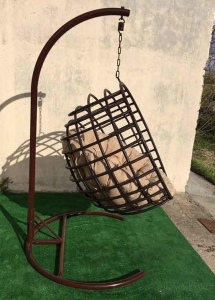 Кресло плетеное подвесное Ротанг Плюс Мачете сталь, искусственный ротанг коричневый Фото 3