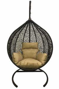 Кресло плетеное подвесное Ротанг Плюс Арриба сталь, искусственный ротанг коричневый Фото 1