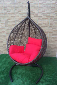 Кресло плетеное подвесное Ротанг Плюс Арриба сталь, искусственный ротанг бежево-коричневый Фото 4