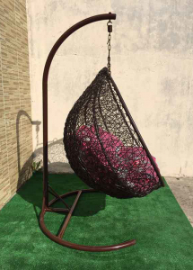 Кресло плетеное подвесное Ротанг Плюс Сомбрерро сталь, искусственный ротанг коричневый Фото 8