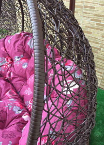 Кресло плетеное подвесное Ротанг Плюс Сомбрерро сталь, искусственный ротанг коричневый Фото 10