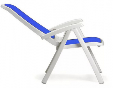 Кресло пластиковое складное Nardi Delta полипропилен, текстилен белый, синий Фото 7