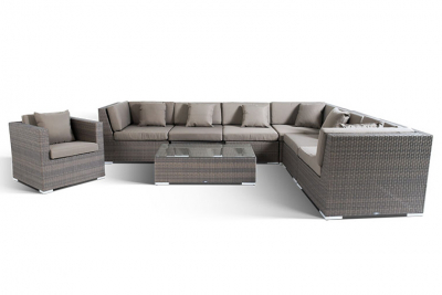 Комплект плетеной мебели 4SIS Беллуно алюминий, искусственный ротанг серо-коричневый Фото 1