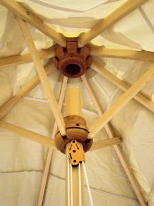 Зонт профессиональный телескопический OFV Petrarca Wood дерево кото, акрил слоновая кость Фото 7