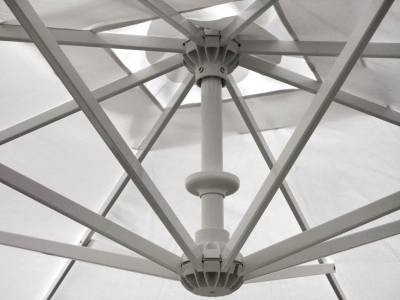 Зонт профессиональный двухкупольный OFV Fellini Alluminium V алюминий, акрил слоновая кость Фото 6