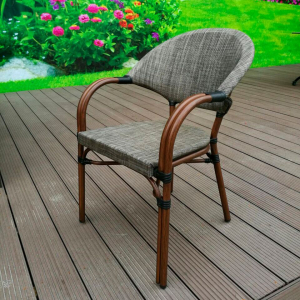 Кресло плетеное Afina C029-TX Grey-beige текстилен, сталь серый, бежевый Фото 1