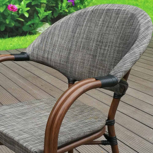 Кресло плетеное Afina C029-TX Grey-beige текстилен, сталь серый, бежевый Фото 5