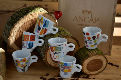 Кофейные пары для капучино Ancap Giotto фарфор деколь Happy life Фото 2