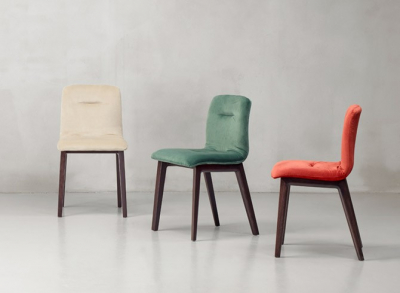 Стул с обивкой Scab Design Natural Alice Pop бук, технополимер, вельвет дымчатый бук, красный Фото 6