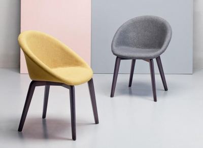 Кресло с обивкой Scab Design Natural Giulia Pop бук, технополимер, ткань натуральный бук, серый Фото 4