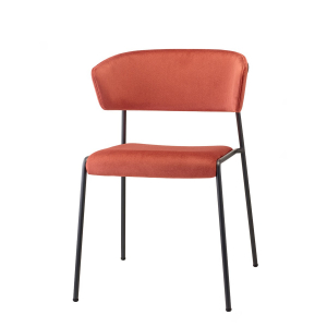 Кресло с обивкой Scab Design Lisa сталь, дерево, вельвет антрацит, красный Фото 3