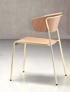 Кресло деревянное Scab Design Lisa Wood сталь, бук сатинированная латунь, орех Фото 6