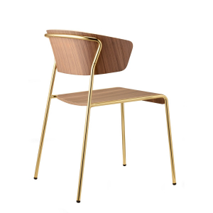 Кресло деревянное Scab Design Lisa Wood сталь, бук сатинированная латунь, орех Фото 4